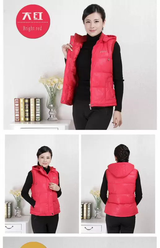 Áo vest nữ có độ tuổi trung niên và phụ nữ lớn tuổi 40-50 tuổi Mẹ trung niên tải áo vest dày cỡ lớn