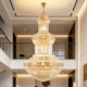 Crystal Chandelier for Duplex Villa Living Room, Lobby, Staircase, European-Style Long Crystal Chandelier