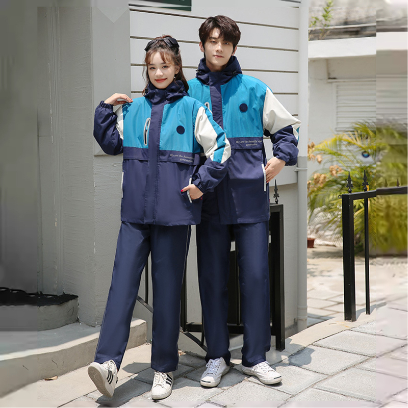 Primary and Secondary School Uniforms, Windproof Jackets, Junior High School Students, High School Spring, Autumn and Winter Class Uniforms, Three-Piece Set, Hole Blue Primary and Secondary School Uniforms, Windproof Jackets, Junior High School Students, High School Spring, Autumn and Winter Class Uniforms, Three-Piece Set, Hole Blue