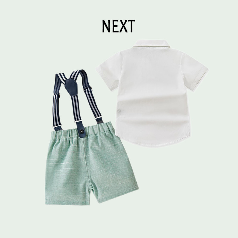 British NEXT autumn male baby gentleman suit British style baby romper overalls two-piece one-year-old dress