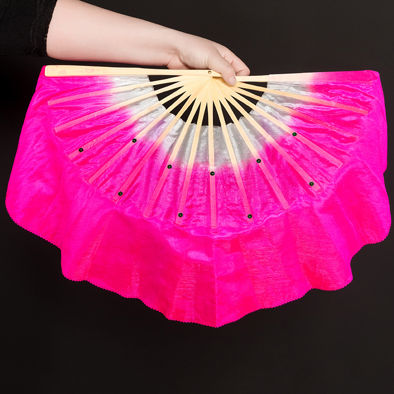 Double-sided Jiaozhou fan children's Yangko 8 inch imitation silk dance kindergarten primary school students performing props fan stage