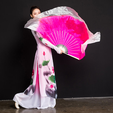 Dance Fan Dancing Fan Square Dance Children Adult Kinder Song Performance Fan Show Color Lengthening Fan Show Gradual Color