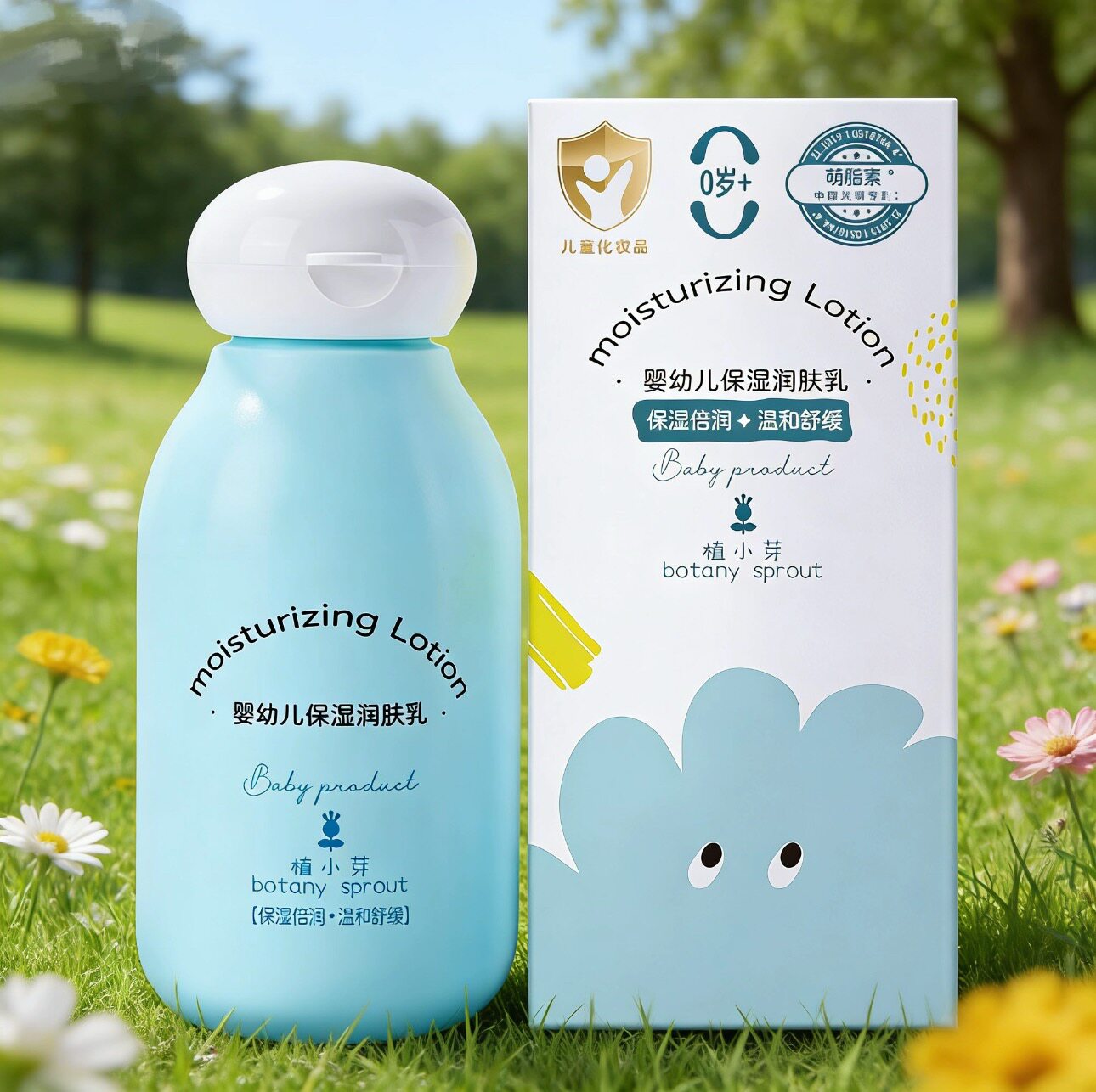 【轻薄舒缓】植小芽婴幼儿童润肤乳液霜胎脂宝宝身体乳保湿水润