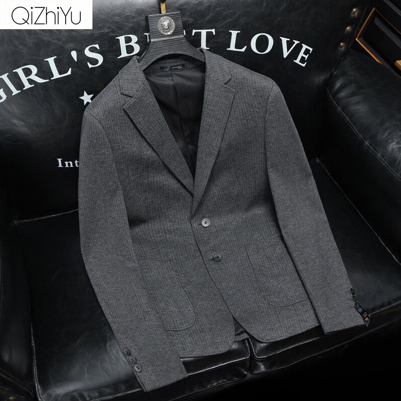 Light Luxury High-End Business Casual Men's Blazer 2026 Autumn and Winter Thickened Slim-Fit Casual Single-Breasted Trendy Suit