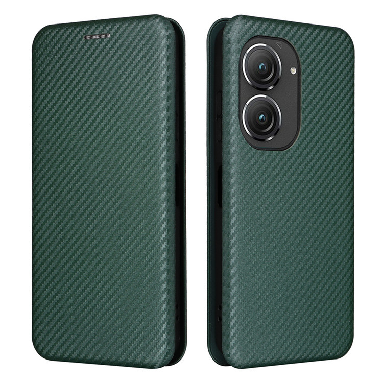 Zenfone 9 Zenfone 9 Carbon Fiber Wallets Folio Flip Synthetic Leather Phone Case