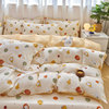 Spring and Summer New Style ins Pure Cotton Four-Piece Set, Fresh and Simple All-Cotton Bedding, Cartoon Duvet Cover, Dormitory Three-Piece Set, 4-Piece Set