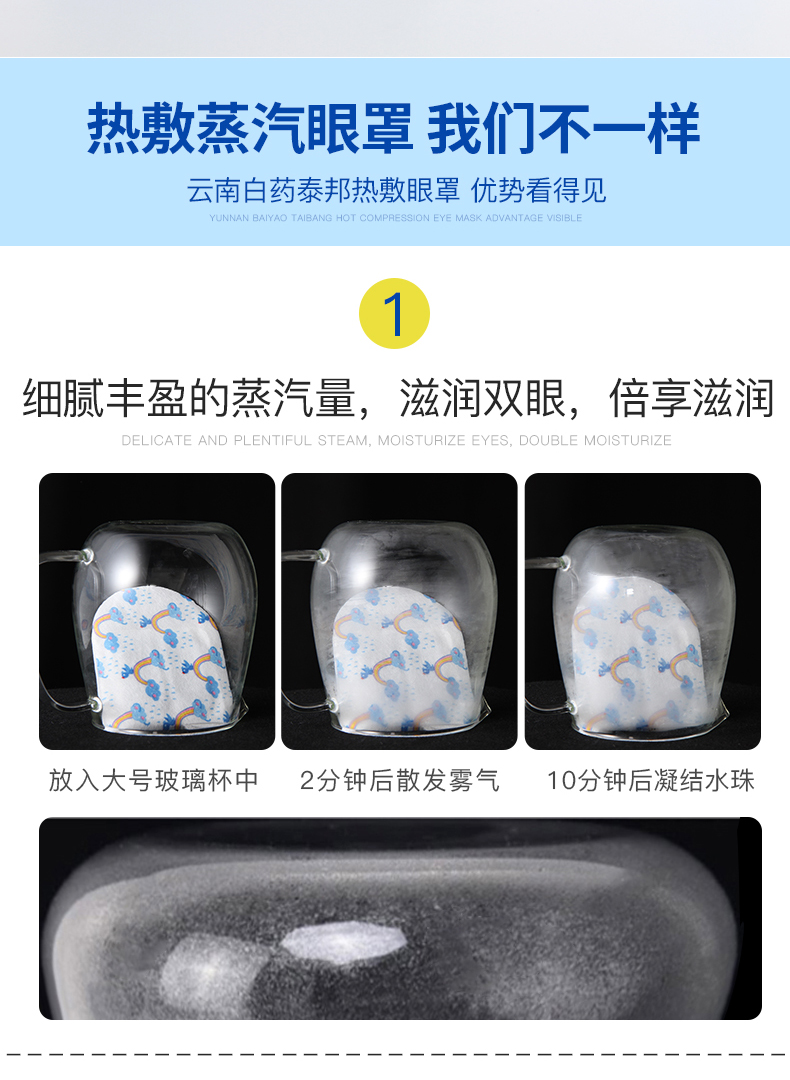 云南白药 泰邦 热敷蒸汽眼罩 30片 缓解眼疲劳 图4
