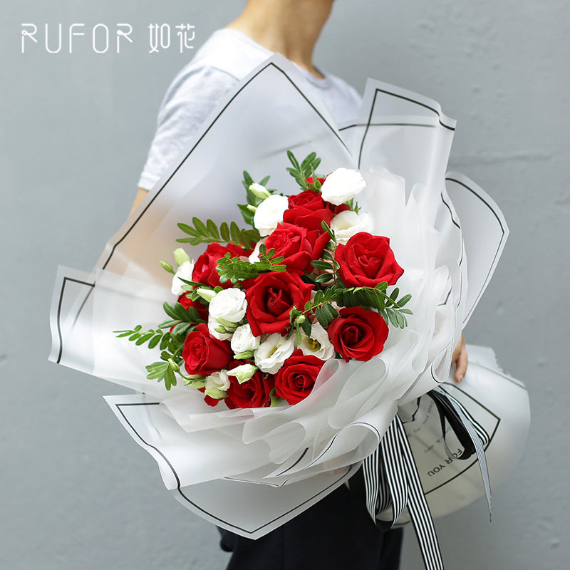 Rose bouquet birthday gift Chengdu flower express delivery in the same city Shuangliu Pi County Wenjiang New Year goods Chongqing send flowers