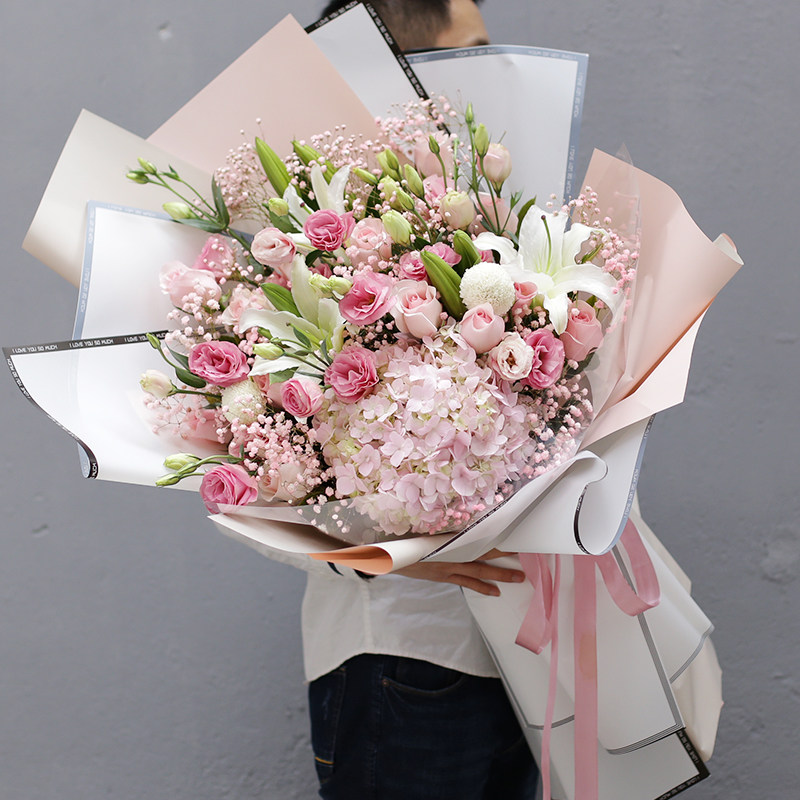 Tanabata Festival Hydrangea roses birthday bouquet send flowers flowers express Chengdu Shuangliu Pixian city Huayang City
