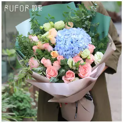 Valentine's Day Korean mix and match flowers Chengdu rose bouquet birthday city express delivery Shuangliu Pixian flower delivery