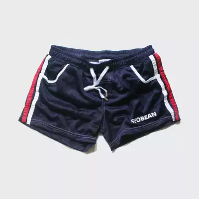 seobean low waist slim double mesh sports shorts men running fitness pants three-point pants breathable quick-drying