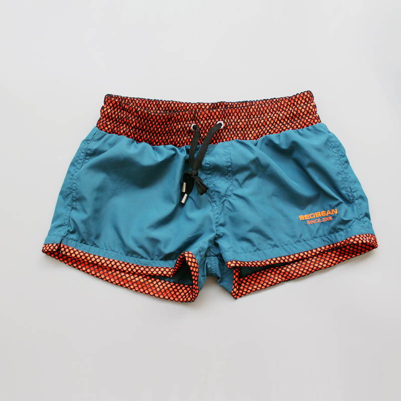 seobean sexy low-waist beach pants boxer swimming trunks quick-drying loose wide-waist seaside men's sports three-point shorts