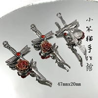 Пистолет черный, красная роза, меч 1