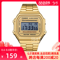 Overseas direct mail Casio CASIO watch small gold watch small square silver watch Retro electronic mens watch Womens watch A168W
