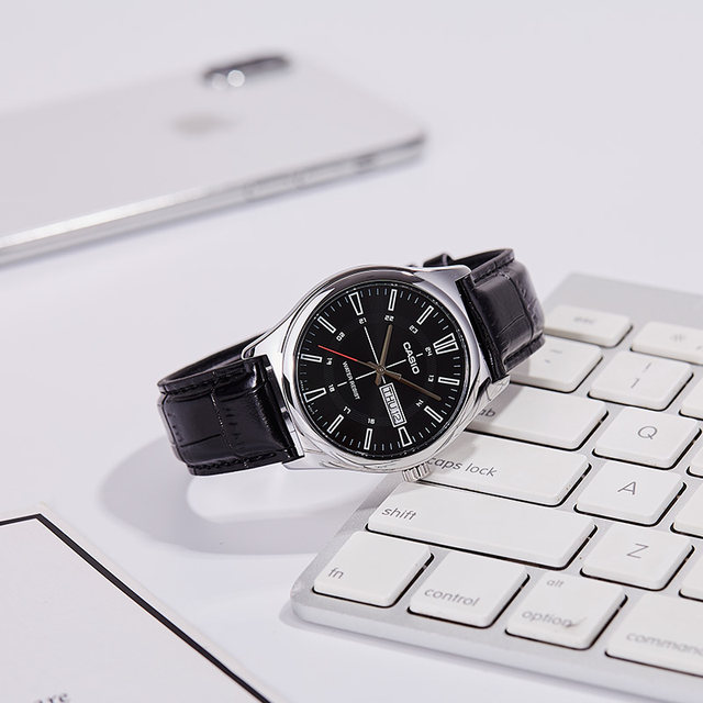 Casio casio watch men's casual belt pointer calendar quartz non-mechanical watch MTP-V006L-1C