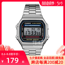 Overseas direct mail Casio CASIO watch electronic watch small silver watch mens watch A168WA-1W ghost blow lamp with the same