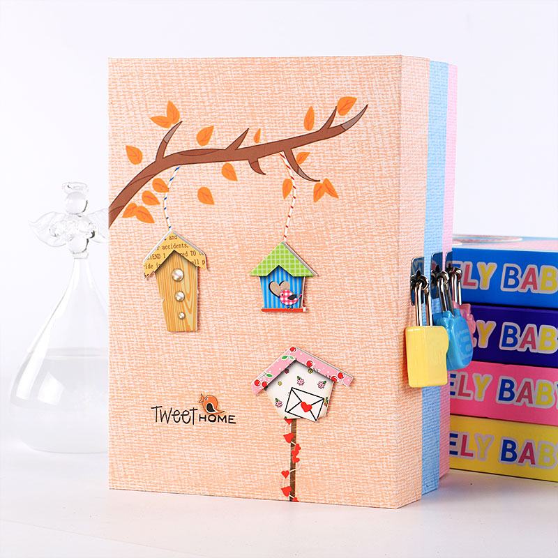 With Lock Day Mark Benson Korea Boutique Stationery Fresh And Cute Elementary School Kids With Handbill Code Lock This Thick Notebook