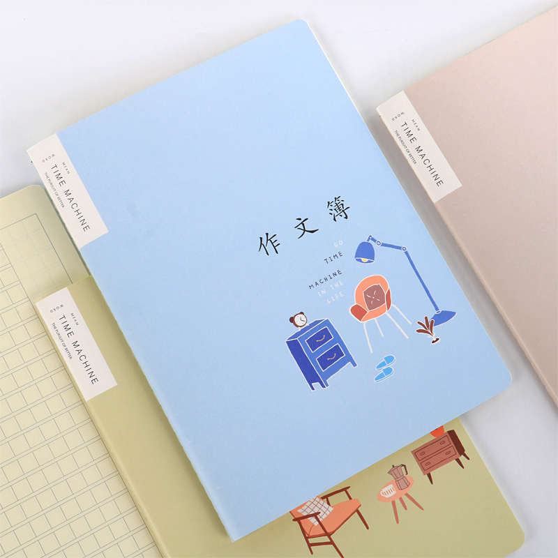 Small fresh composition book checkered book b5 notebook book Wholesale homework book Diary for primary school students with a large text book