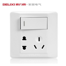Delixi 86 switch single open one open five-hole double control CD210 series concealed switch panel Q862K1 White
