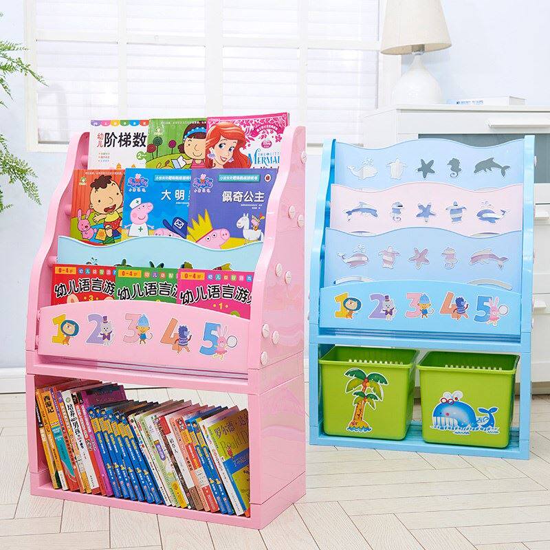Children's bookshelves Multi-functional Reading Province Space desk frame Children's book room Large size Space Desktop headboard