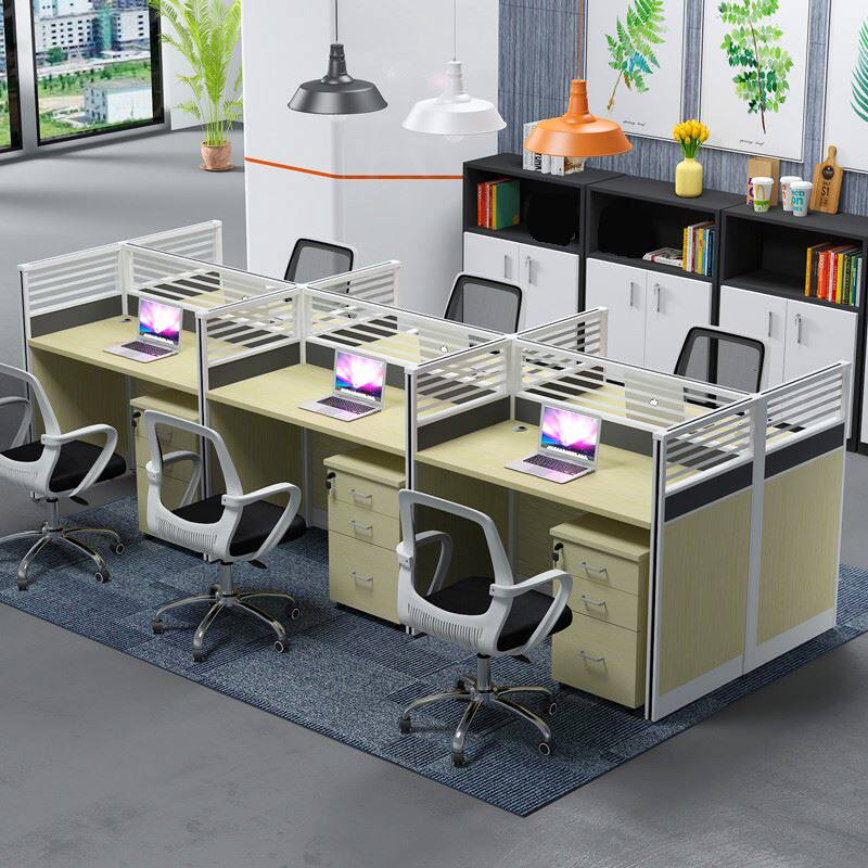 Office grey custom staff table collective decoration card seat long table whole hot pot restaurant table long table negotiation