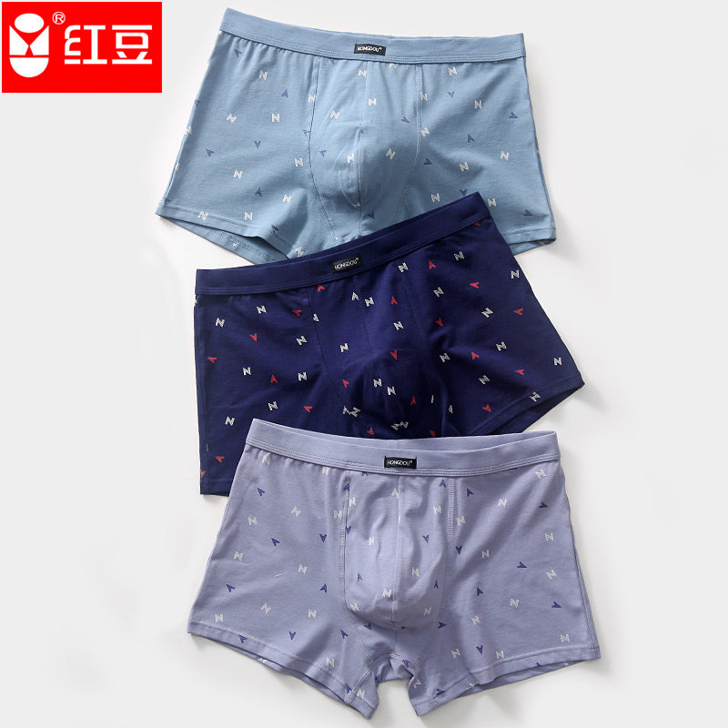 Red Bean men's underwear pure cotton breathable quarkties 2023 boys large - yard sports student shorts