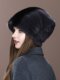 Mink Fur Hat for Women, Winter Thickened Warm Ear-Protecting Fur Hat, Whole Mink Fur Integrated Real Fur Headwrap Hat