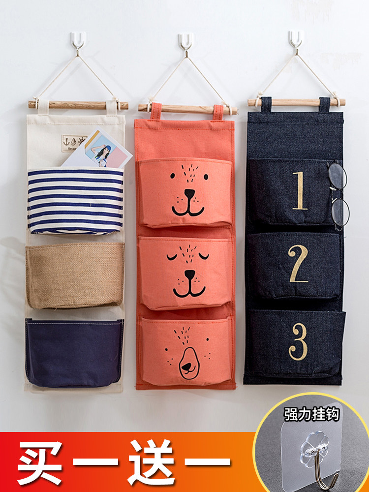 Fabric door storage hanging pocket Wall hanging finishing bag Wall hanging storage bag Storage bag Wardrobe hanging bag