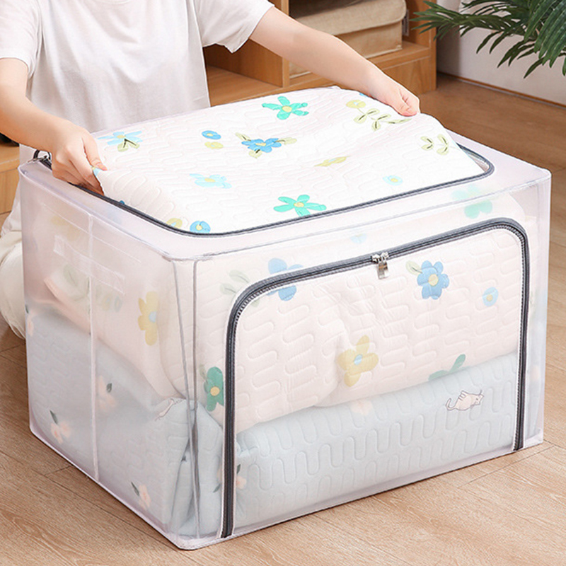 Home Large Number of clothes Suitcases transparent plastic Clothing Clothes closets Folding Finishing Boxes Containing baskets