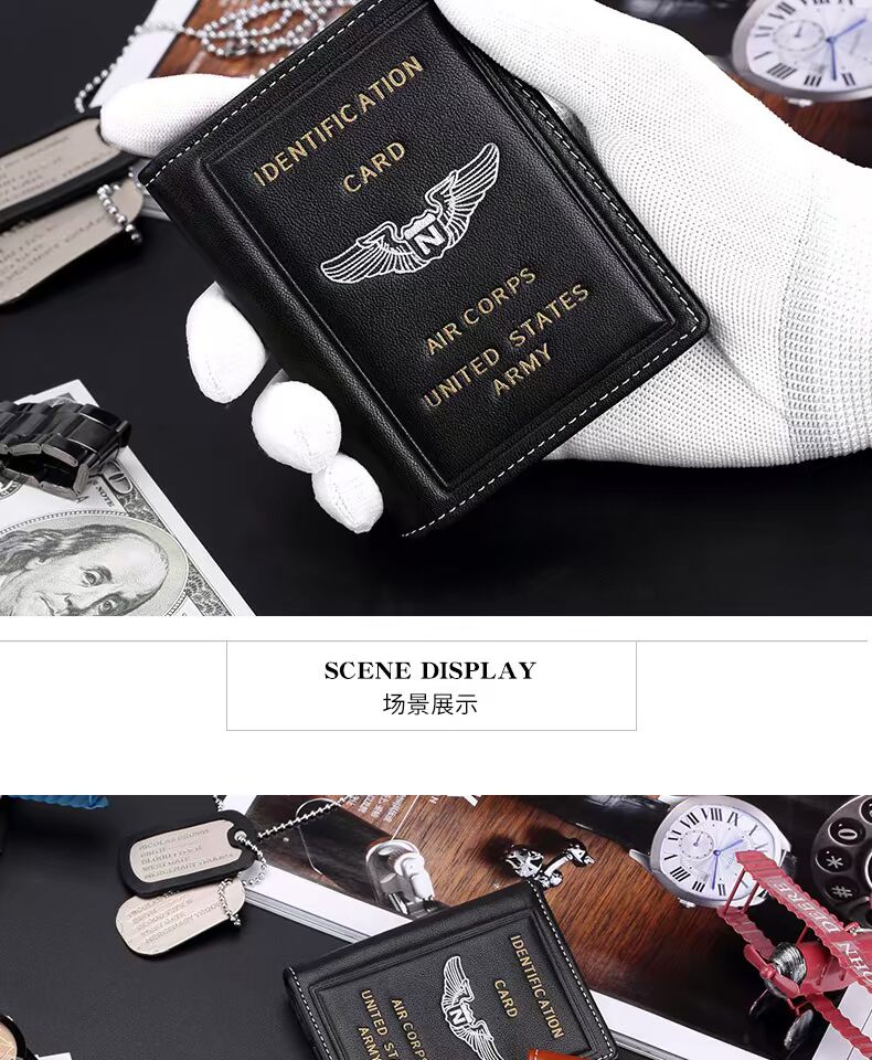 Thẻ gói nam phi công mini thẻ của Mỹ thiết lập giấy phép lái xe bằng da Bao da chống khử trùng clip bằng lái xe bằng da nguyên chất bóp nữ