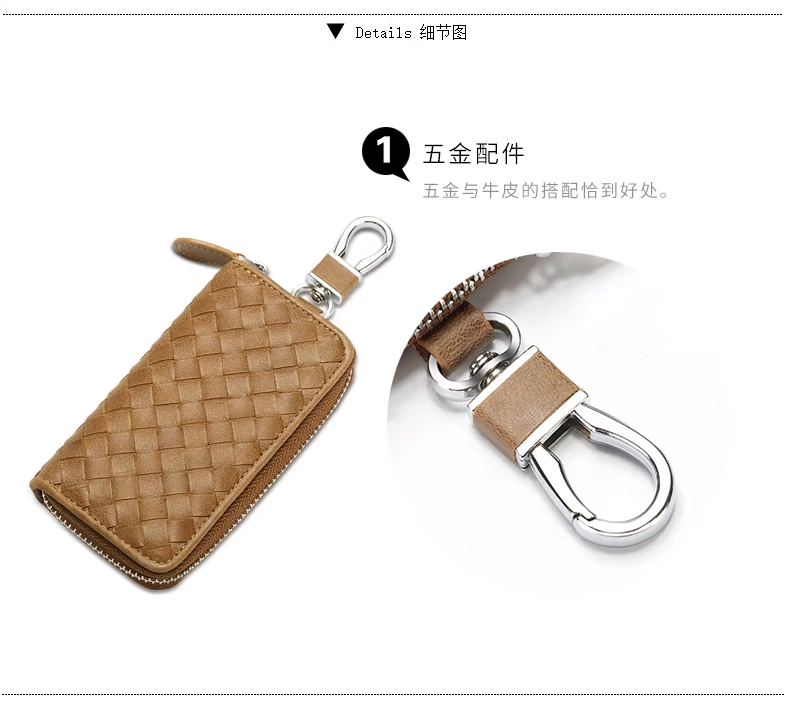 Nicholas retro dệt tay Wallets Ví nam dung lượng lớn ví da thắt lưng treo túi đựng chìa khóa