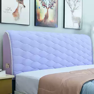 Pure cotton bed head cover fabric simple modern bed head cover Nordic style backrest cover Curved all-foreskin bed protective cover