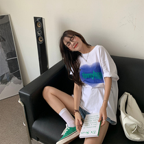 SINGSONG 2022 Summer new loving stamp loose short sleeve t-shirt woman round collar 100 hitch version blouse