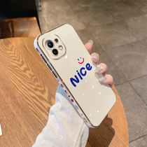 Xiaomi 11 mobile phone case electroplating 11pro all-inclusive anti-drop cover 11ultra shell Net red Xiaomi 10pro shell silicone youth soft shell personality advanced straight side simple womens new products