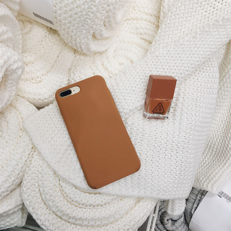 ins caramel color phone protective shell apple x silicone pure color iPhone6s soft 7p 8plus6 minimalist dirty orange