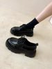 Women's Leather Shoes, British Style Flats, 2025 New Spring and Autumn Mary Jane Thick-Soled Loafers, Black Women's Shoes