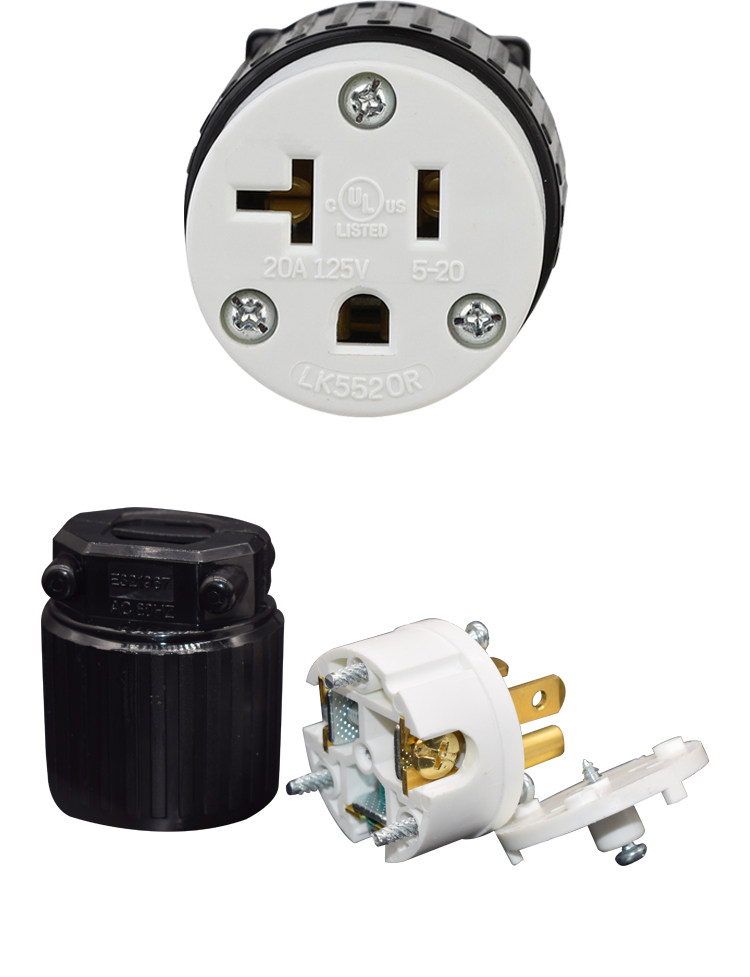 Штепсельная вилка lk7520p nema 5-20p美式插头美规发电机插头20a125v ul认证大功率 Lkew