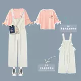 Летний комплект, комбинезон для школьников для отдыха, подходит для подростков, в корейском стиле, короткий рукав, для средней школы, оверсайз