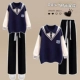 Синий свитер, штаны, комплект