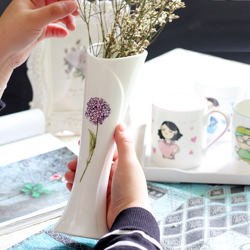 Beautiful home decoration Ceramic vase decoration vase flower arrangement Korean pastoral small fresh can put water 