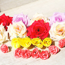 Flannel rose petals Flower corsage hat decoration flower DIY simulation petals flower fake flower transparent ball petals