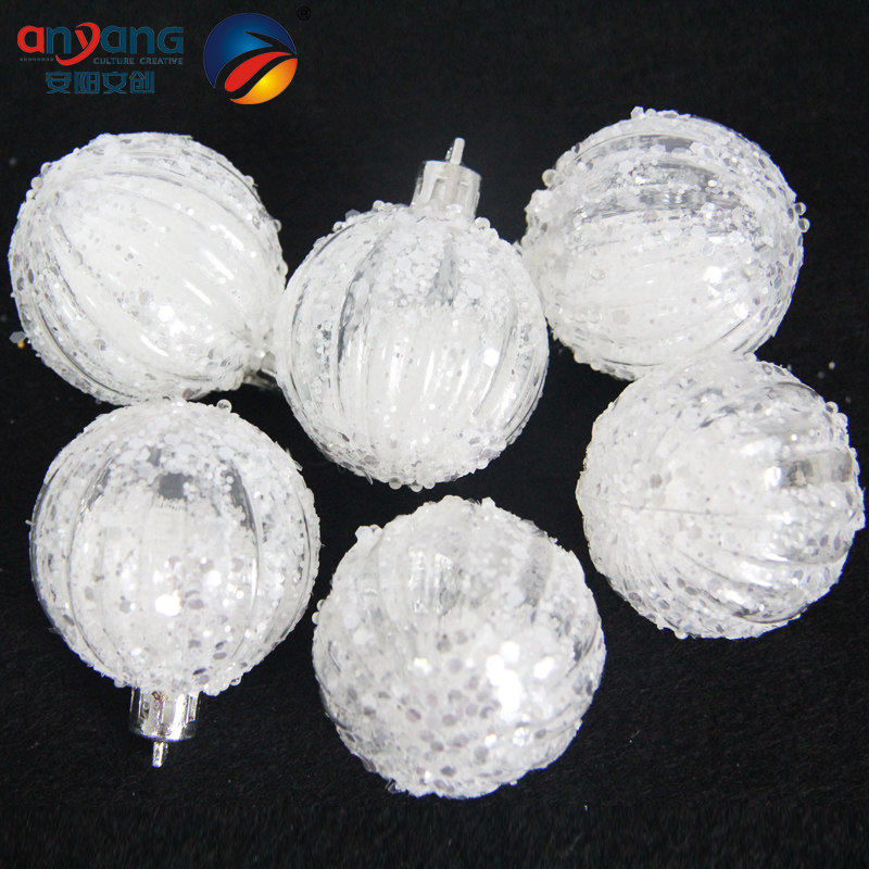 Anyang Christmas celebration decorative gift tree hang stage layout blow transparent pumpkin ball 5 6cm