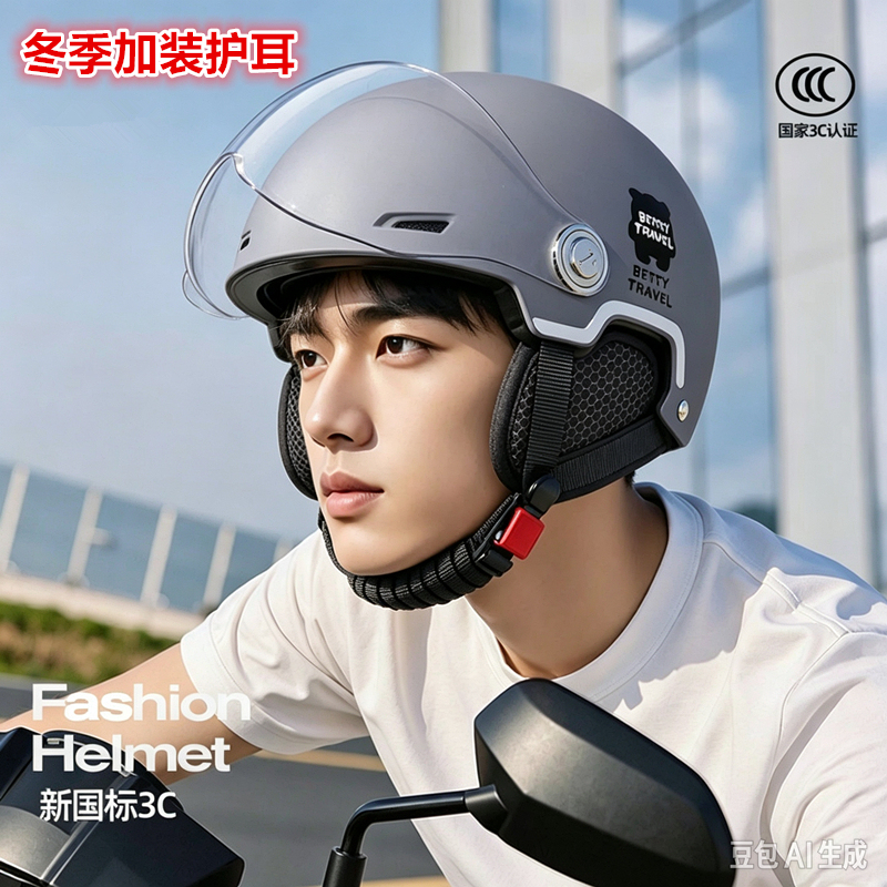 3C Certified Electric Vehicle Helmet for Women, New Model for Summer and Winter, Sun Protection, Battery Motorcycle Helmet for Men, Suitable for All Seasons 3C Certified Electric Vehicle Helmet for Women, New Model for Summer and Winter, Sun Protection, Battery Motorcycle Helmet for Men, Suitable for All Seasons