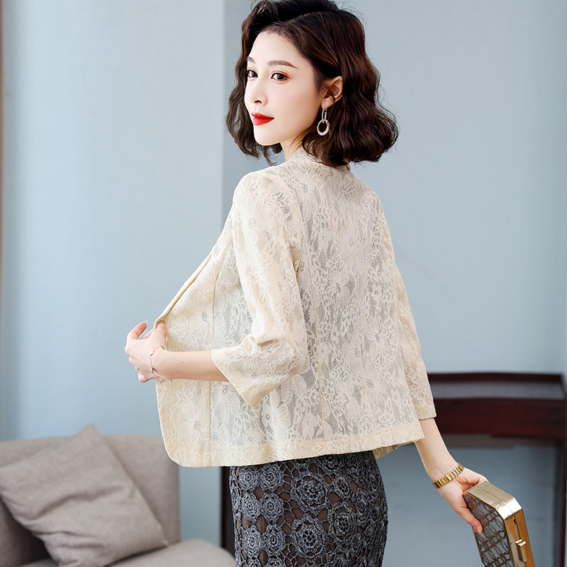 Hollow Lace Blazer for Women, Short Style, New Spring and Autumn Model, Paired with Sleeveless Skirt, Suitable for Summer Air-Conditioned Rooms Hollow Lace Blazer for Women, Short Style, New Spring and Autumn Model, Paired with Sleeveless Skirt, Suitable for Summer Air-Conditioned Rooms