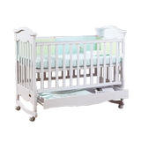 Кроватка из натурального дерева для приставной кровати, универсальная детская колыбель, белая игровая кровать для новорожденных