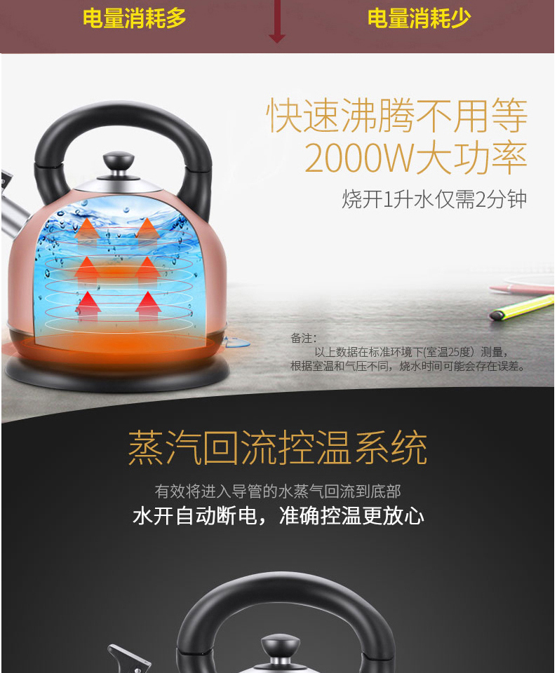 ấm đun nước Ấm đun nước điện Rong Thắng 3 lít dung tích lớn hộ gia đình tự động tắt nguồn bằng thép không gỉ 304 nhanh nồi điện treo nước - ấm đun nước điện bình siêu tốc amica