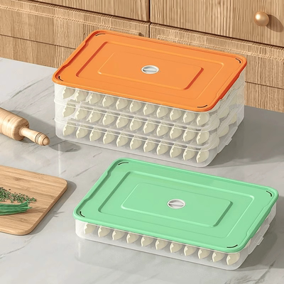 R饺子盒家用食品级厨房冰箱整理混沌盒保鲜密封速冻专用收纳盒