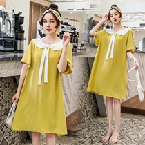 Pregnant Women summer dress dress summer dress Summer chiffon suit fashion 2020 new ocean air belly long tide mother top