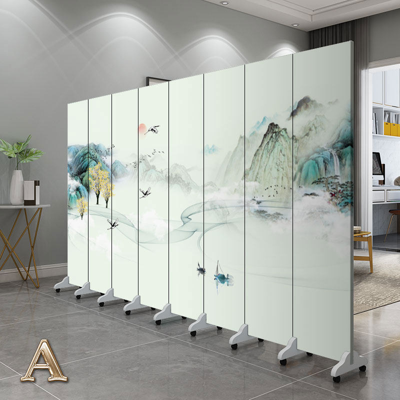 New Chinese Screen Screen Partition Living Room Removable office Hotel lobby Modern Presentation of the Modern Presentation Folding Genguan Landscape Partition Wall