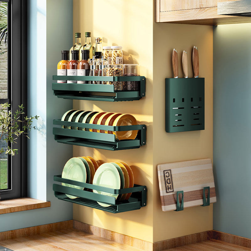Kitchen seasoning rack wall-mounted punch-free household multi-functional Daquan seasoning knife rack hanger wall storage